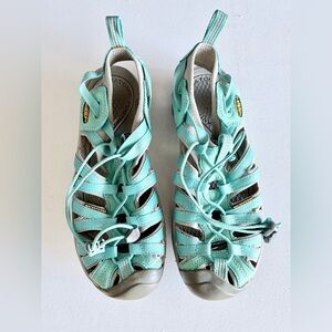 Keen Sandals Womens Size 7.5 Turquoise  Gray Whisper Water Hiking Sports Closed